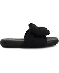 Off-White c/o Virgil Abloh - Off- Linen Bow Padded Slippers Sandals, , 100% Leather - Lyst