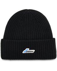 we11done - Logo Patched Knit Beanie, , 100% Wool - Lyst