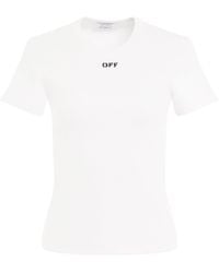 Off-White c/o Virgil Abloh - Off- Off Stamp Rib Basic T-Shirt, Round Neck, Short Sleeves, 100% Cotton - Lyst