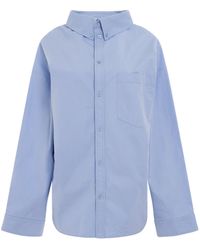 Balenciaga - Swing Collar Shirt, Long Sleeves, Light, 100% Cotton - Lyst