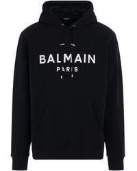 Balmain - Logo Printed Hoodie, Long Sleeves, 100% Cotton, Size: Small - Lyst