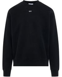 Off-White c/o Virgil Abloh - Off Stamp Skate Fit Sweatshirt, Long Sleeves, , 100% Cotton, Size: Medium - Lyst