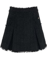Balmain - Tweed Flare Short Skirt, , 100% Cotton - Lyst