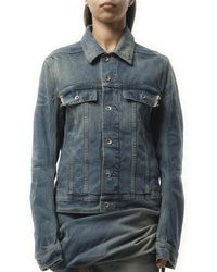 Rick Owens - Trucker Denim Jacket, 100% Cotton, Size: Small - Lyst