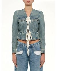 Maison Margiela - V Neck Denim Jacket - Lyst