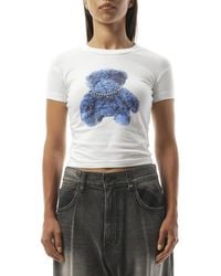 we11done - Studded Bear Cropped T-Shirt, Short Sleeves, 100% Cotton, Size: Small - Lyst