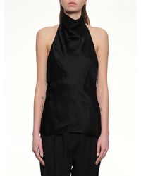 Balmain - Halterneck Crepe Satin Top - Lyst