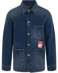 KENZO - 'Workwear Denim Jacket, Long Sleeves, Dark Stone Denim, 100% Cotton, Size: Small - Lyst