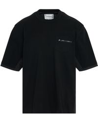 Sacai - Layered Cotton Jersey T-Shirt, Round Neck, Short Sleeves, , 100% Cotton - Lyst
