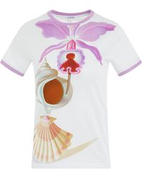 Loewe - Maruja Mallo Floral-pattern Stretch-cotton T-shirt - Lyst