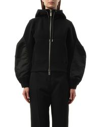 Sacai - Nylon Twill Sponge Sweat Oversized Hoodie - Lyst