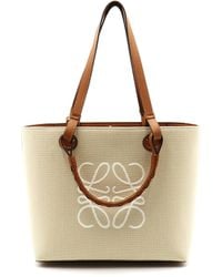 Loewe - Small Anagram Jacquard Canvas And Leather Tote Bag - Lyst