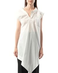 Sacai - Cotton Poplin Polo Shirt - Lyst