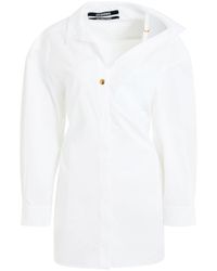 Jacquemus - La Mini Robe Chemise Dress, Long Sleeves, , 100% Cotton - Lyst