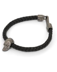 Alexander McQueen - Skull Leather Bracelet, , 100% Leather - Lyst