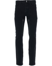 Givenchy Straight Fit Zip Denim Jeans In Black