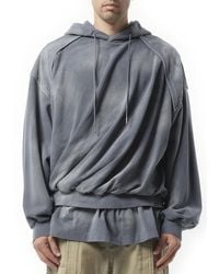 Juun.J - Layered Twisted Hoodie, 100% Cotton, Size: Small - Lyst