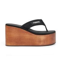 Coperni - Wooden Branded Wedge Sandals, /, 100% Rubber - Lyst