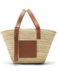 Loewe - Medium Leather-trimmed Basket Tote - Lyst