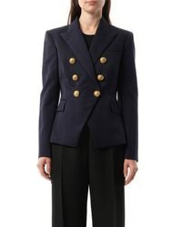 Balmain - 6 Btn Wool Jacket, Long Sleeves, 100% Virgin Wool - Lyst