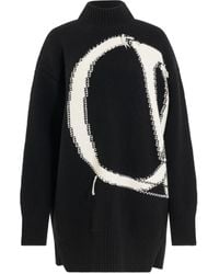 Off-White c/o Virgil Abloh - Ow Maxi Logo Turtleneck Knitwear, , 100% Wool - Lyst