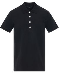 Balmain - Monogram Cotton Pique Polo, Short Sleeves, , 100% Cotton, Size: Medium - Lyst