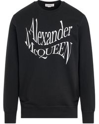 Alexander McQueen - 'Warped Logo Sweatshirt, Long Sleeves, , 100% Cotton, Size: Small - Lyst