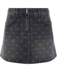 Givenchy - 4G Laser Vintage Denim Skirt, , 100% Cotton - Lyst