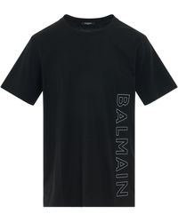 Balmain - Logo Embossed Reflect T-Shirt, Round Neck, Short Sleeves, /, 100% Organic Cotton, Size: Large - Lyst