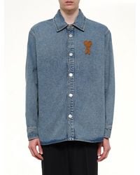 Ami Paris - Knitted Adc Denim Shirt - Lyst