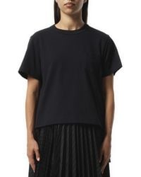 Sacai - X Plaid Print X Cotton Jersey T-Shirt, Short Sleeves, 100% Polyester - Lyst