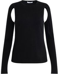 Helmut Lang - Cut Out Sweater, Round Neck, Long Sleeves, 100% Cotton, Size: Medium - Lyst