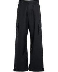 Off-White c/o Virgil Abloh - Off- Embroidered Drill Cargo Pants, , 100% Polyester - Lyst