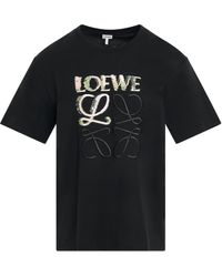 Loewe - 'Embroidered Blurred Logo T-Shirt, Short Sleeves, 100% Cotton, Size: Small - Lyst