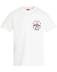 KENZO - Drawn Varsity Slim T-Shirt, Short Sleeves, Off, 100% Cotton, Size: Medium - Lyst