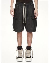 Rick Owens - Megacrust Denim Cargobela Shorts - Lyst