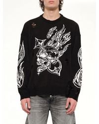 THUG CLUB - Tc Chrome Skull Knit Sweater - Lyst