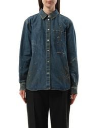 Helmut Lang - Hand-Painted Denim Button-Down Shirt - Lyst