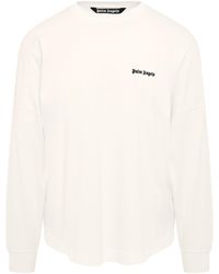 Palm Angels - 'Embroidered Logo Long-Sleeves T-Shirt, Long Sleeves, , 100% Cotton, Size: Small - Lyst