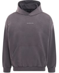 Balenciaga - Back Logo Medium Fit Hoodie, Long Sleeves, /, 100% Cotton - Lyst
