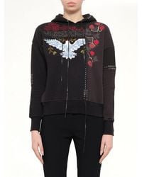 McQueen - Bird Embroidered Hoodie - Lyst