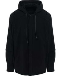 Juun.J - Cotton Flannel Hooded Coach Shirt, Long Sleeves, 100% Cotton - Lyst