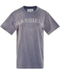 Maison Margiela - 'Faded Logo Relaxed Fit T-Shirt, Round Neck, Short Sleeves, , 100% Cotton, Size: Small - Lyst