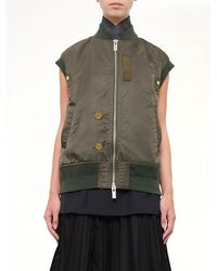 Sacai - Nylon Twill X Suiting Vest - Lyst