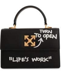 Off-White c/o Virgil Abloh - Jitney 1.4 Top Handle Quote Bag, /, 100% Leather - Lyst