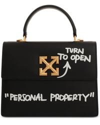 Off-White c/o Virgil Abloh - Off- Jitney 2.8 Top Handle Quote Bag, /, 100% Leather - Lyst
