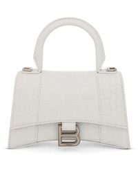 Balenciaga - Hourglass Xs Croco Embossed Bag, 100% Leather - Lyst