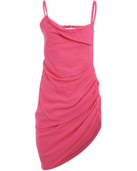 Jacquemus - Saudade Asymmetric Draped Mini Dress, , 100% Cotton - Lyst