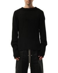 Rick Owens - Tabard Sweater, Round Neck, Long Sleeves, 100% Cotton, Size: Small - Lyst