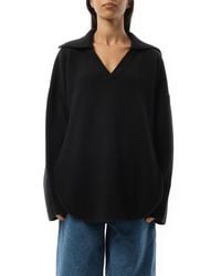 Loewe - V-Neck Polo Sweater, 100% Wool - Lyst